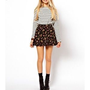 F21 floral skirt